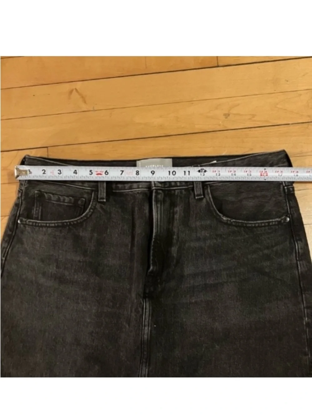 Everlane The Denim Skirt Size 32 in Faded Black